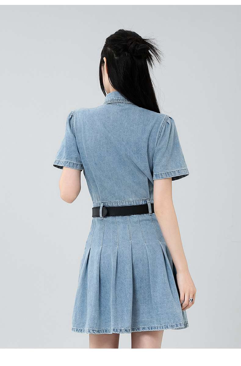 Casual Denim Short-Sleeve Dress image 4
