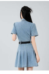 Casual Denim Short-Sleeve Dress image 4