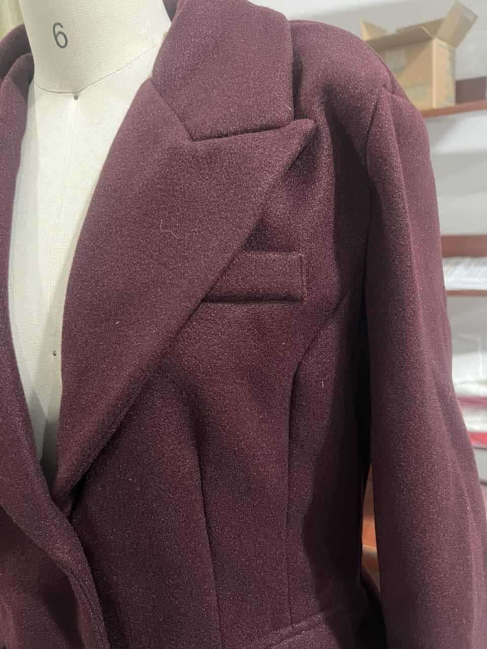 Elegant Long Coat with Structured Design image 4