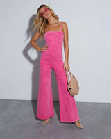 Vibrant Wide-Leg Jumpsuit - M, Rose image