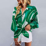 Long-Sleeved Versatile Shirt - M, Multi Green image