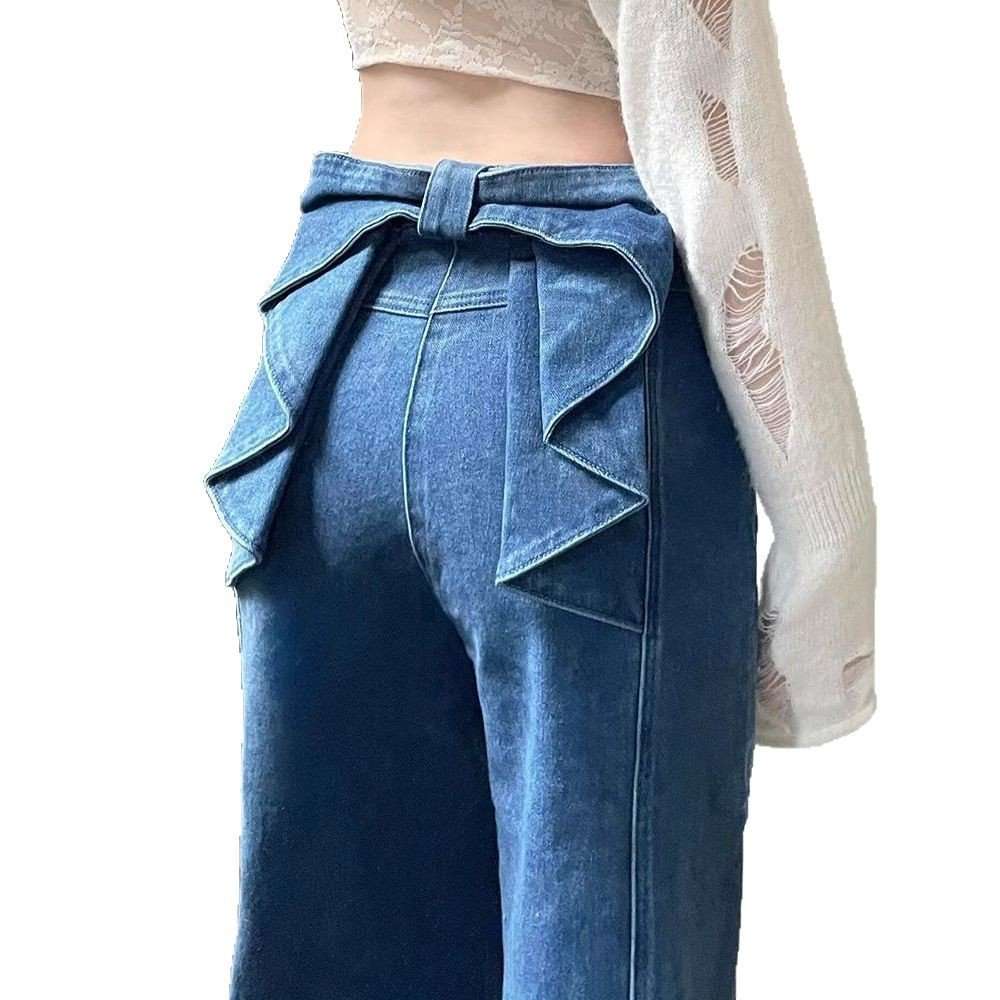 High-Waisted Wide-Leg Ruffled Pants image 3