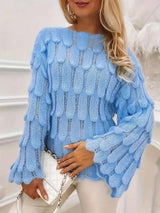 Flared Sleeves Slash Neck Sweater image 1
