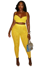 Vibrant Two-Piece Set Crop Top & Pants image 0