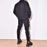 Solid Long Sleeve Jacket Drawstring Pants Set image 4