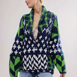 Colorful Geometric Pattern  Jacket - L, Green image