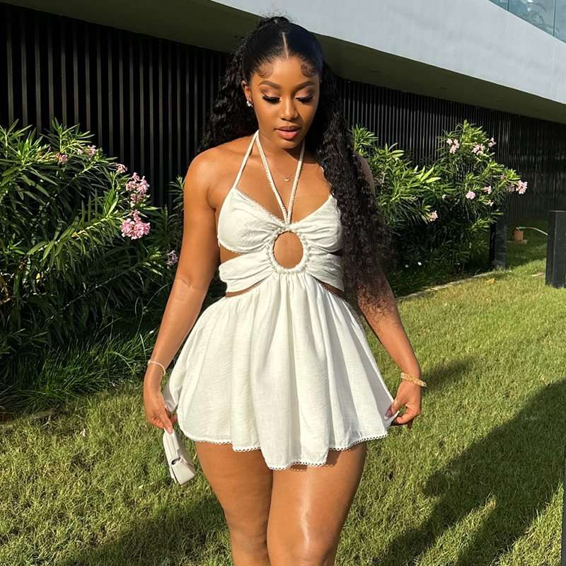 Halter Mini Dress with Cut-Out Detail image 1