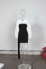 Color-Block Dress with Asymmetrical Detail image 4