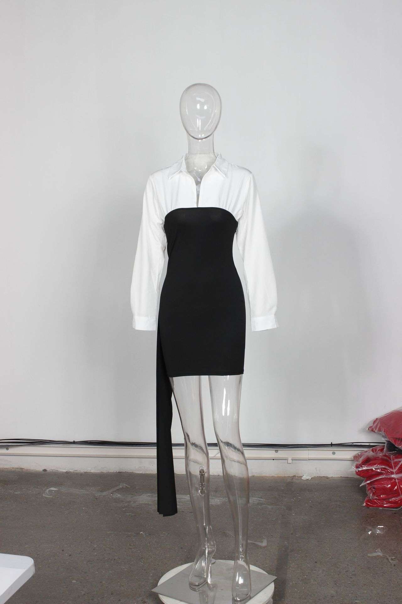 Color-Block Dress with Asymmetrical Detail image 4