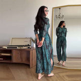 Stylish Blue Leaf Patterned Set image 4