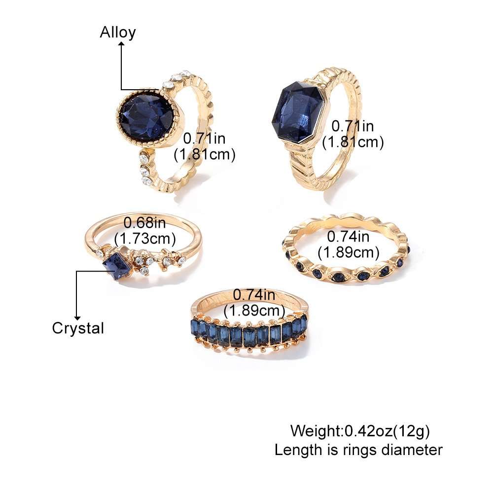 Crystal Ring Set Biker Jewelry image 1