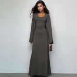 Evening Party Casual Winter Dress - L, Dark Grey image