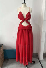Cut-Out Maxi Dress with Gold Accent image 2