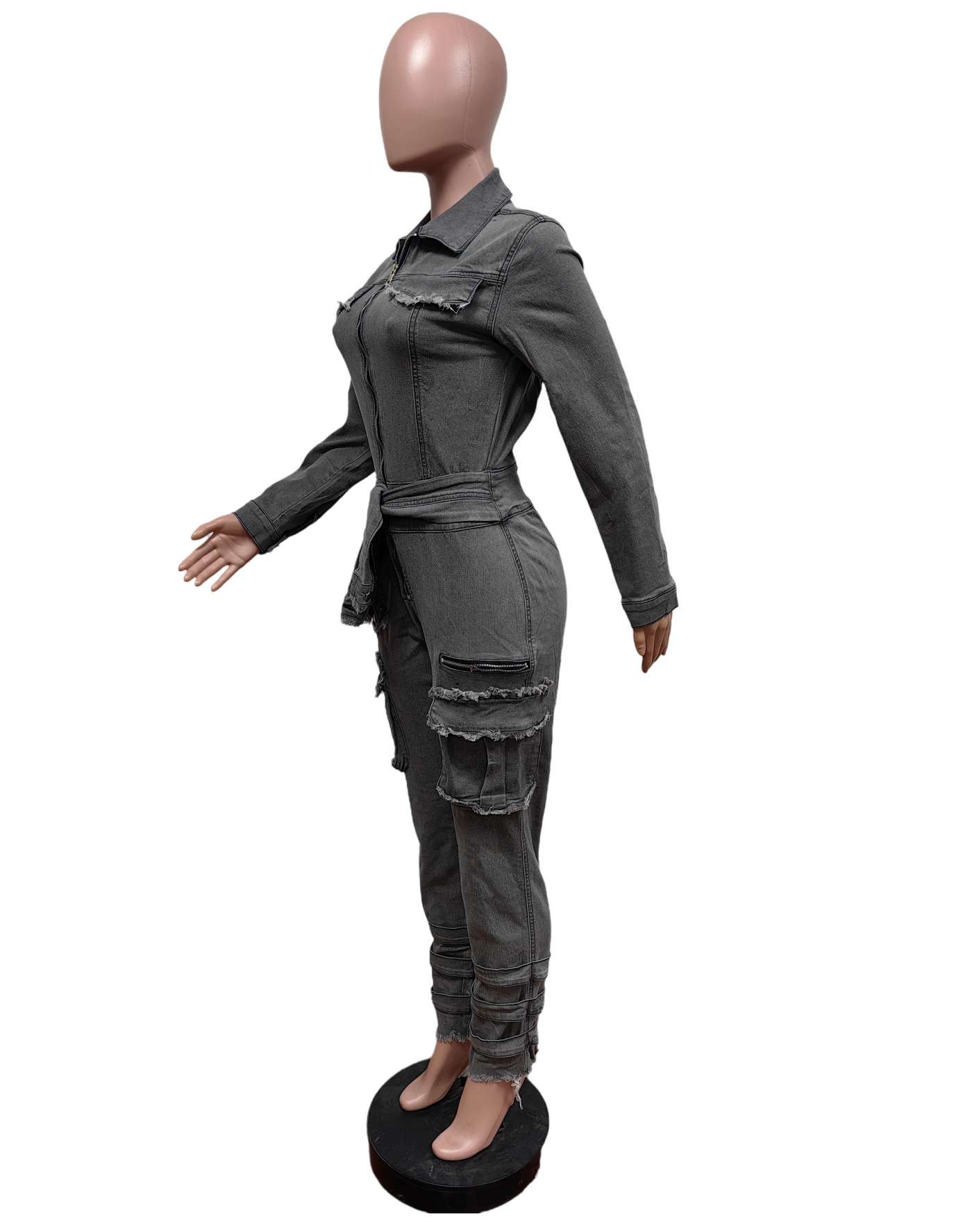 Multi Pocket Tie Up Waist Jumpsuits image 3