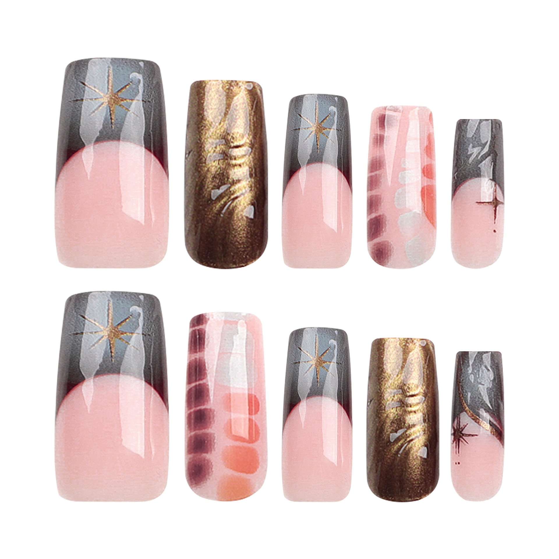 Artistic Metallic Nail Art Design image 2