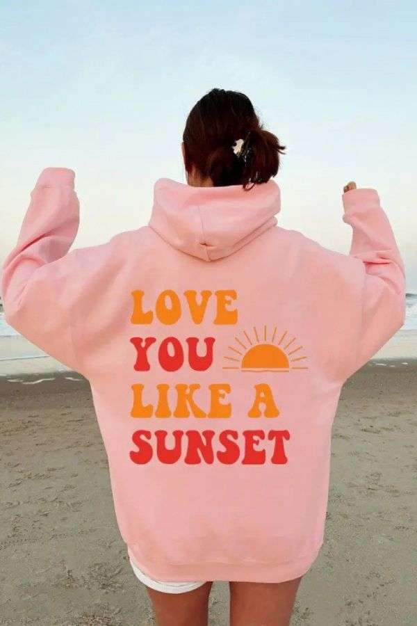 Forever Chasing Sunsets Hoodie - S, Rosewater Pink image