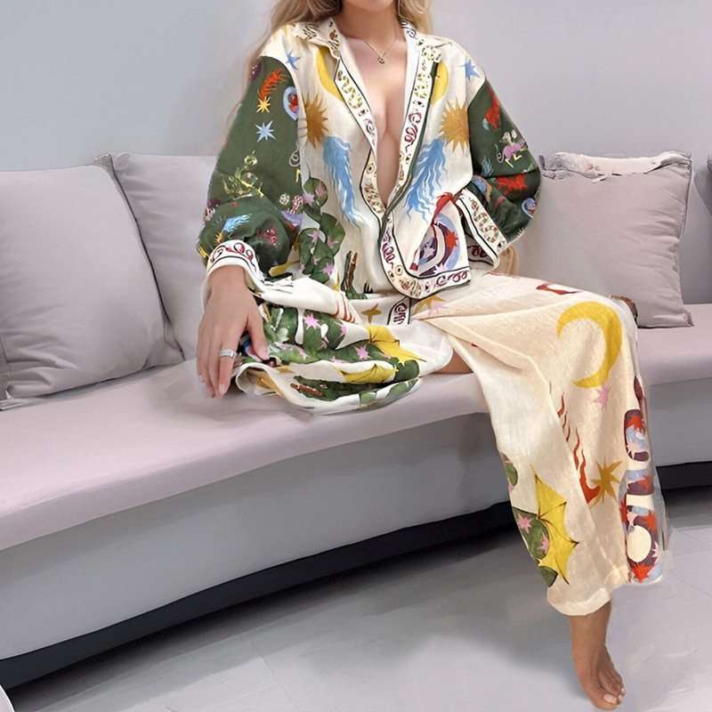 Graphic Printed Shirt With Palazzo image 1