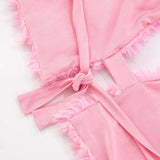 Faux Fur Open-Front Vest & Pants Set image 2