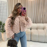 Loop Cropped Cardigan - M, Champagne Beige image
