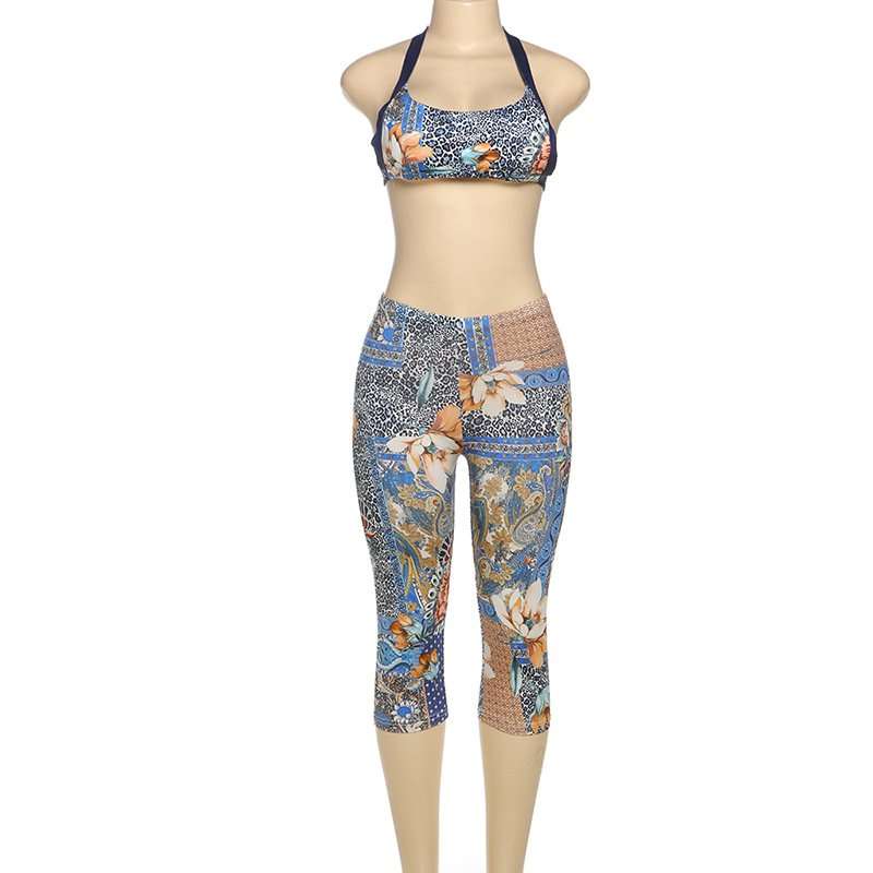 Tank Top & High Waisted Skinny Shorts Set image 2