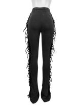 Fringe Elastic High Waisted Tassel Pants image 7