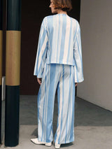 Striped Lounge Set with Tie-Front Top image 2