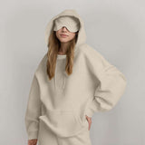 Solid Oversized Hoodie - L, Beige image