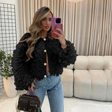 Loop Cropped Cardigan - S, Black image