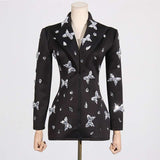 Sequins Panel V-Neck Blazer image 1