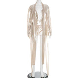 Long Sleeve Deep V Neckline Top & Skirt image 3