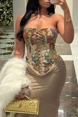 Drawstring Floral Corset image 0