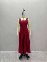 Pleated Maxi Skirt and Sleeveless Top Set image 2