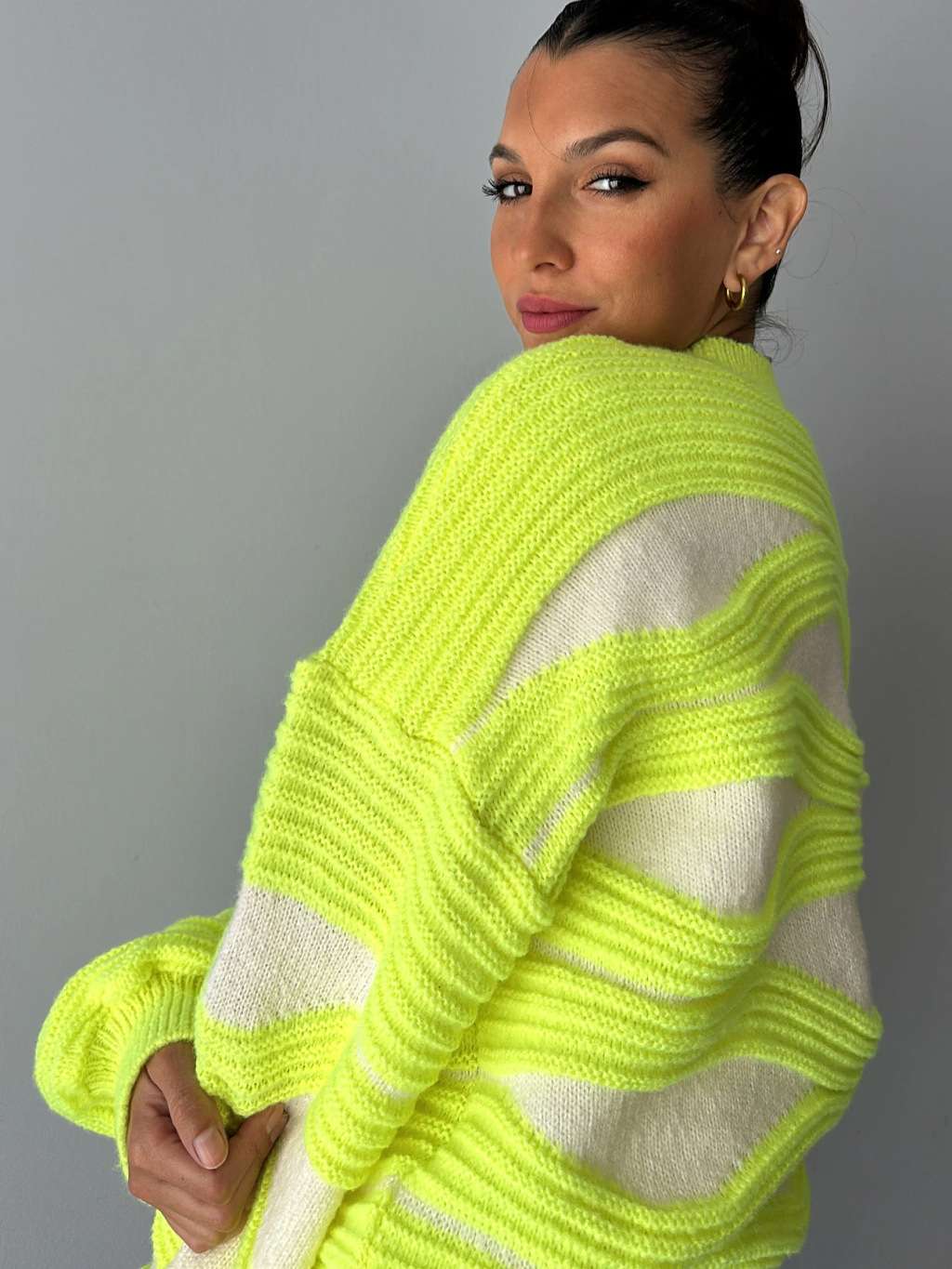 Wave Striped Knitted Sweater image 3