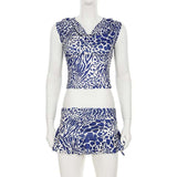 Animal Print Hooded Two-Piece Set image 2