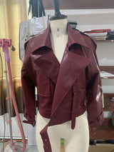 Vintage Faux Leather Jacket Adjustable Cuffs image 3