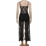 Leopard & Black Lace Sheer Maxi Dress image 1