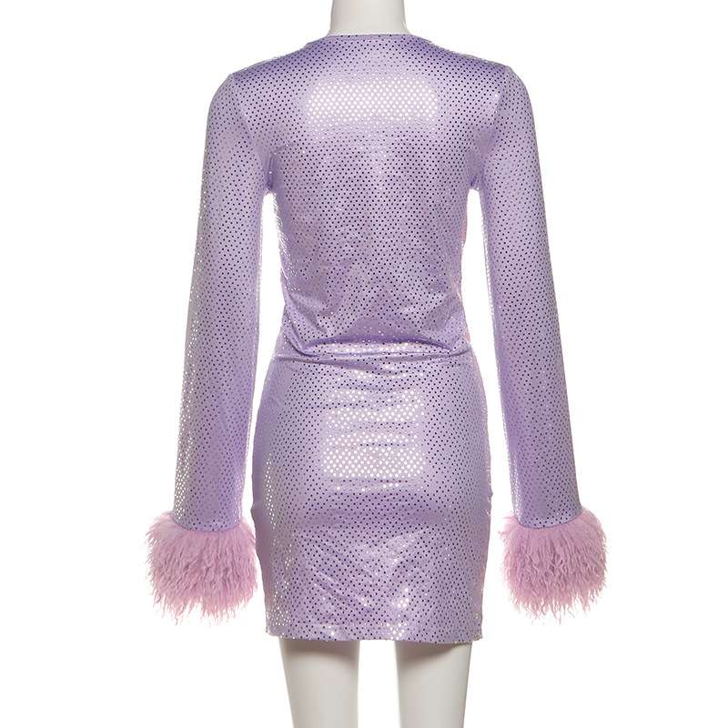 Glamorous Feather-Trimed Bodycon Dress image 5