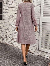 Leopard Print Long Sleeve Midi Dress image 5