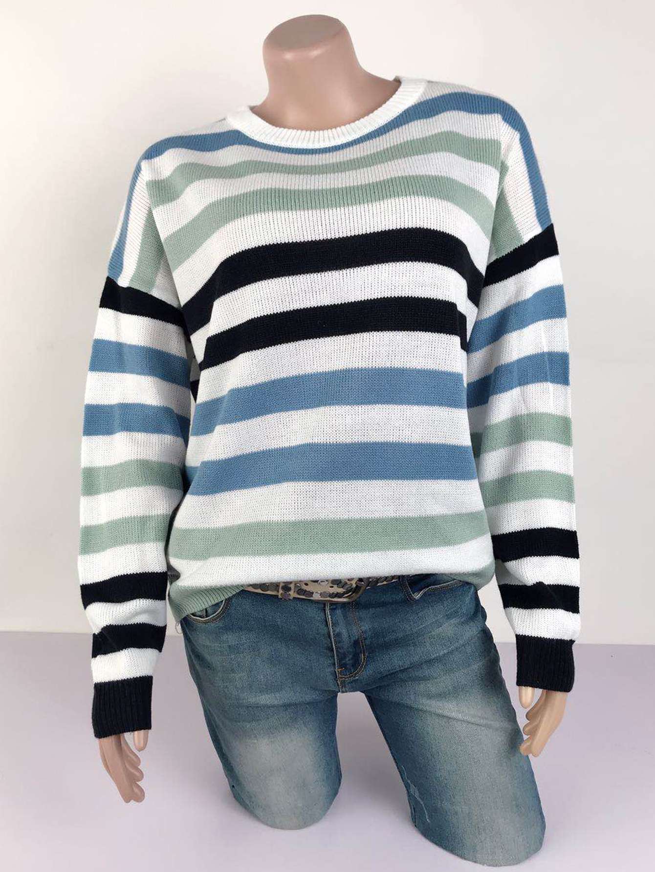 Colorful Striped Knit Sweater image 4