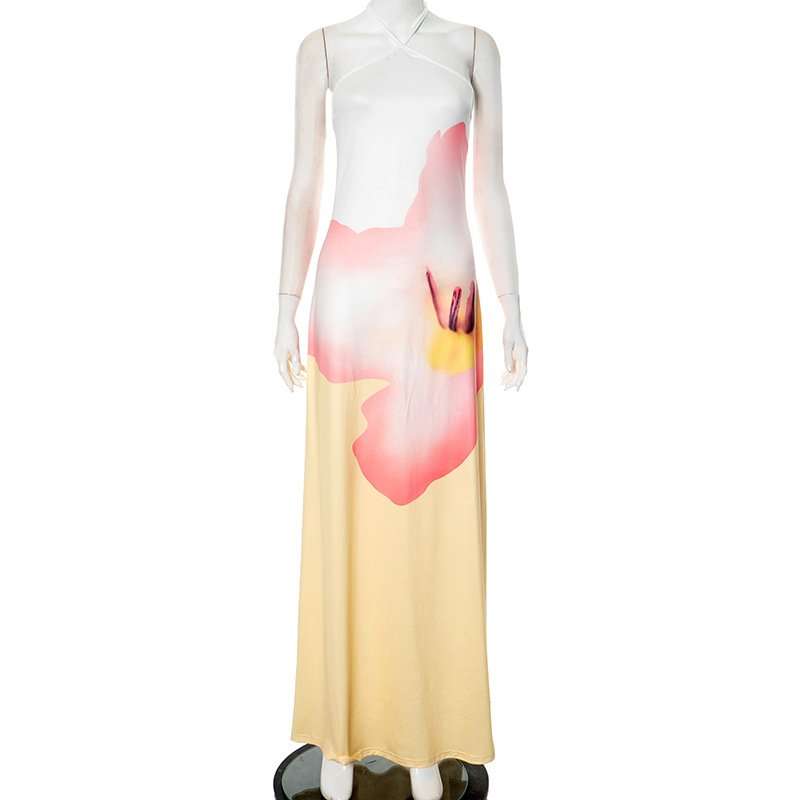 Floral Print Halter Maxi Dress image 6