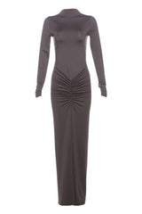 Noir Majesty Maxi Dress - M, Brown image
