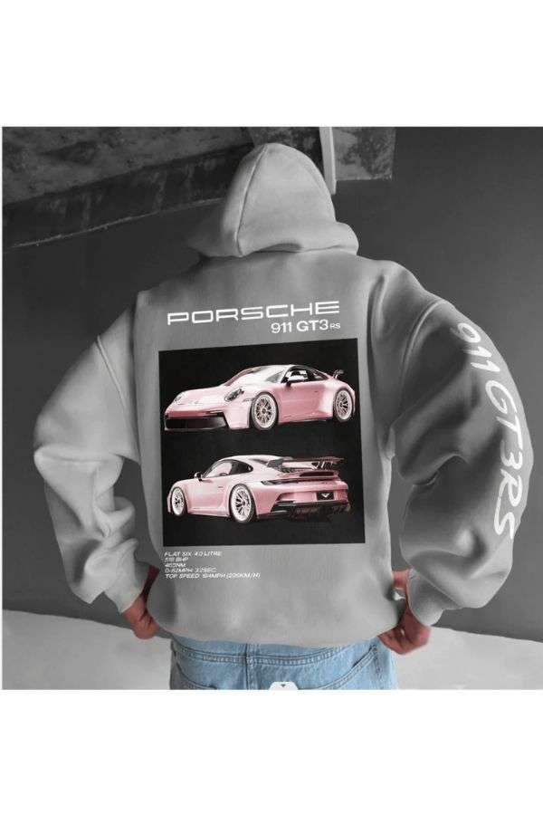 Streetwear Oversize Sports Car Print Hoodie image 1