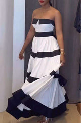 Strapless Striped Maxi Dress image 4