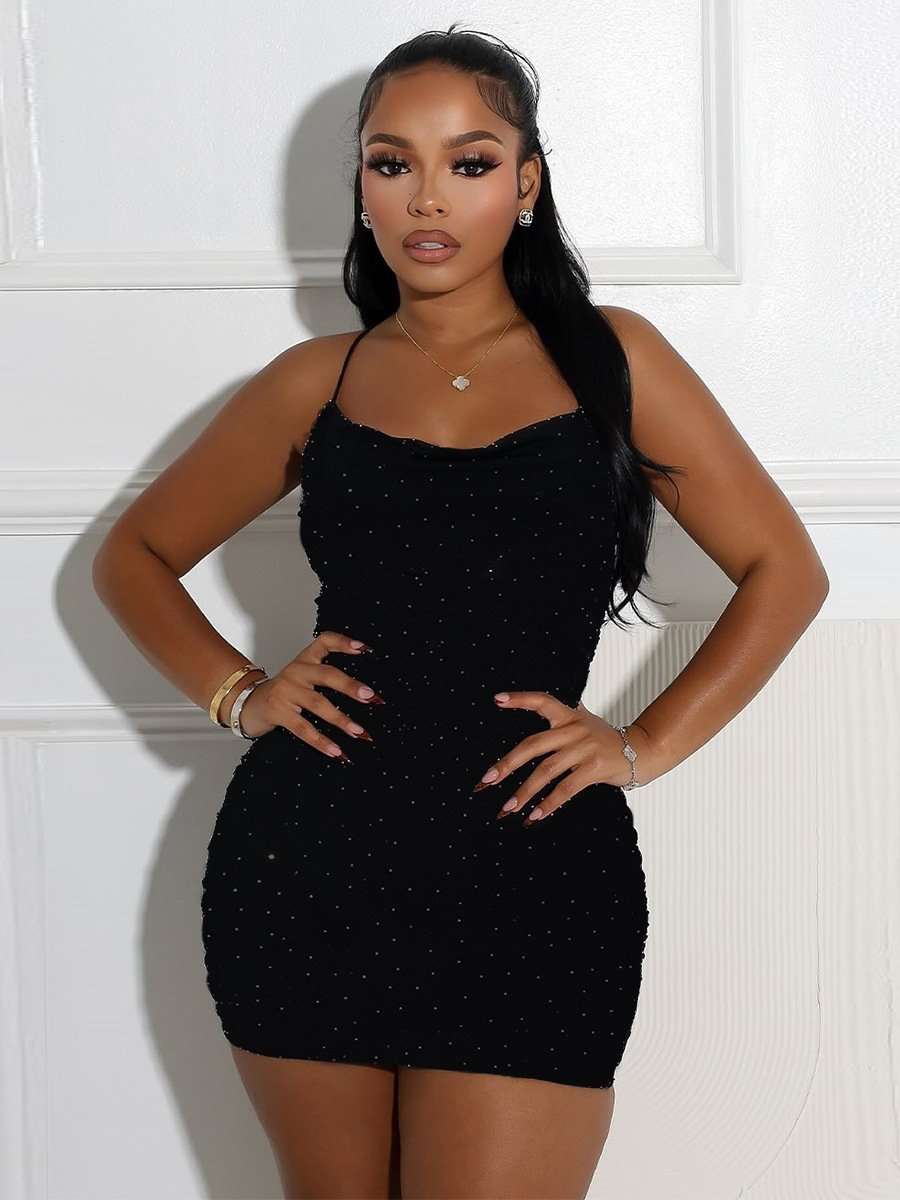 Spaghetti Straps Sequin  Bodycon Mini Dress image 1