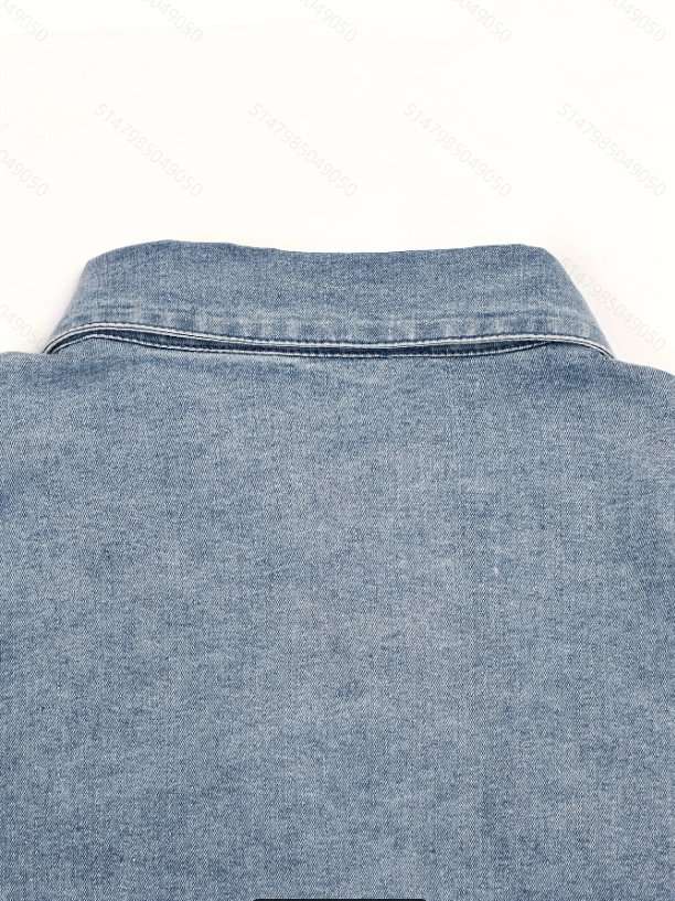 Puff Sleeve Button-Down Mini Dress image 6