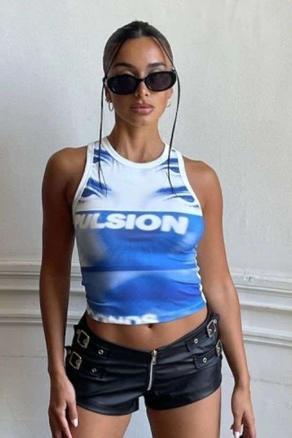 Graphic Sleeveless Crop Top image 0