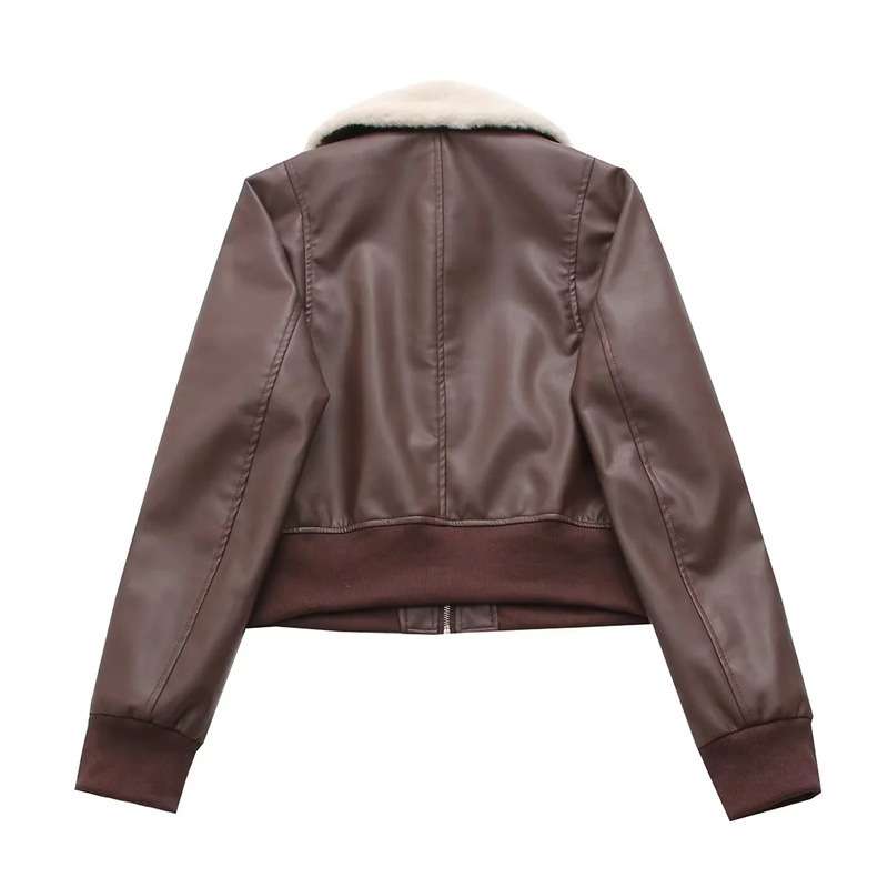 Faux Leather Aviator Jacket image 2