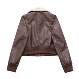 Faux Leather Aviator Jacket image 2