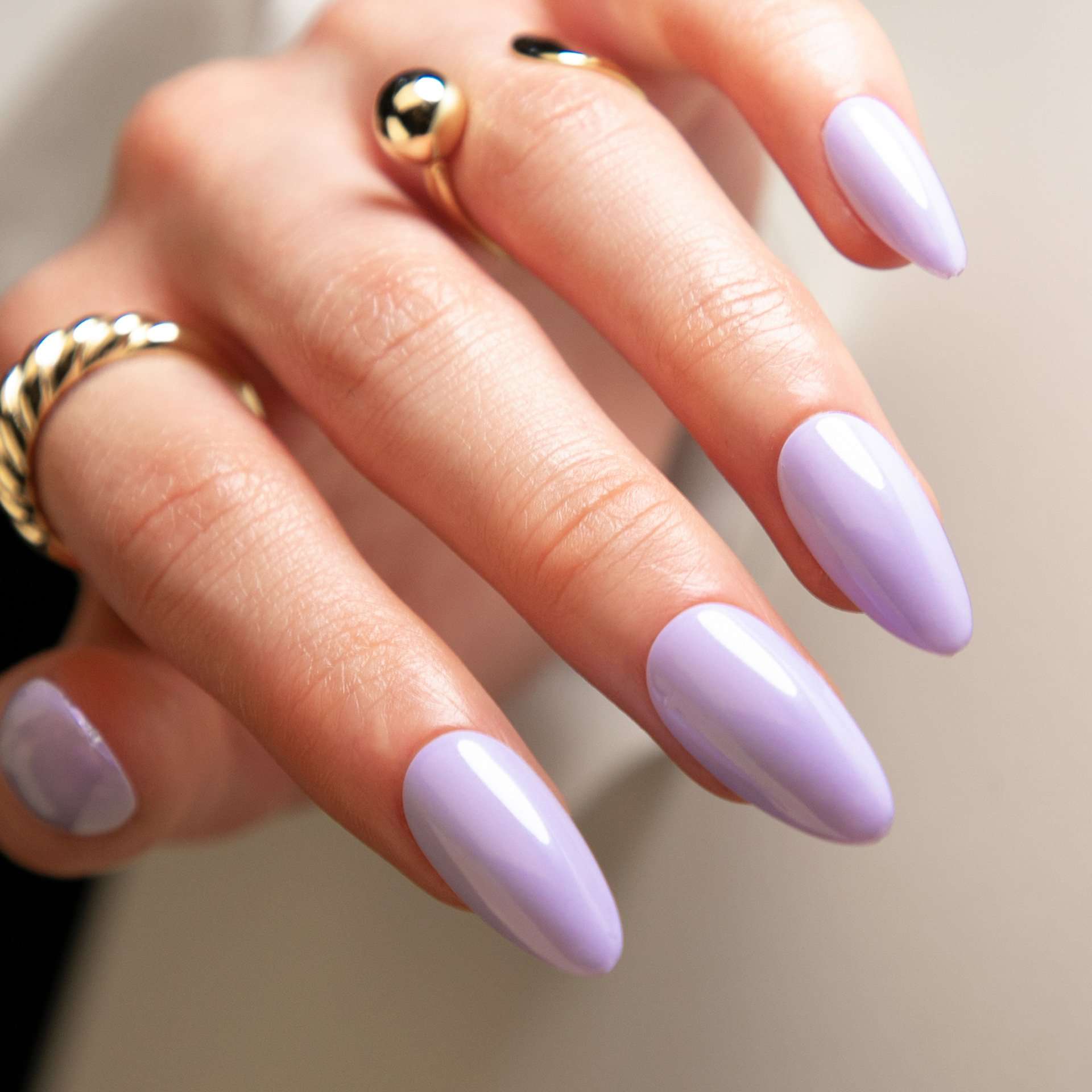 Candy Color Wearable Fake Nails - Free Size, Purple image
