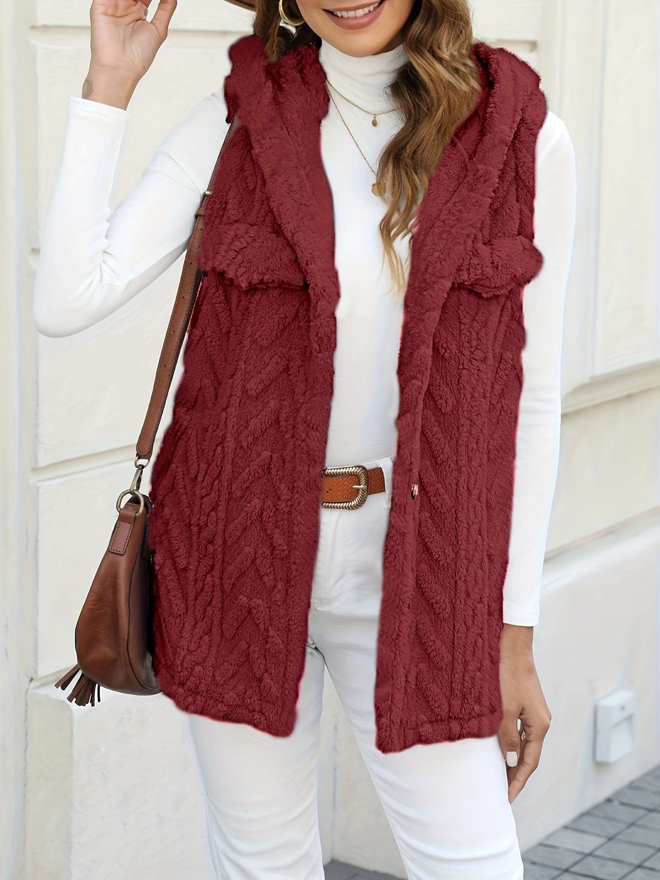 Winter Dreams Faux Fur Vest - L, Red image